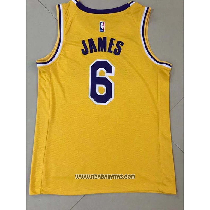 Camiseta Los Angeles Lakers LeBron James #6 Icon 2021-22 Amarillo